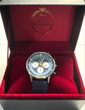 Twisted Wonderland Ignihyde dormitory model watch with blue dial and black leather strap