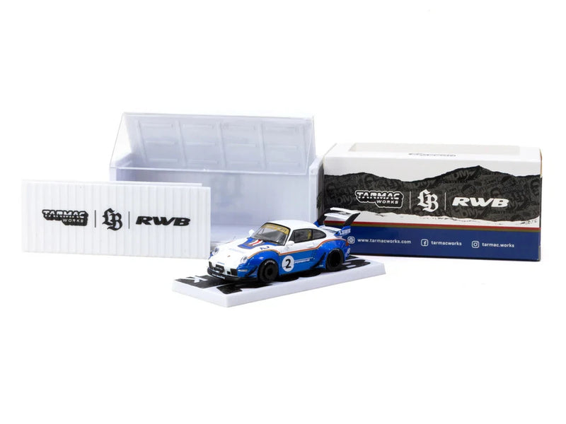 1:64 RWB 993 (Porsche 911) Liberty Walk -- Blue/White -- Tarmac Works