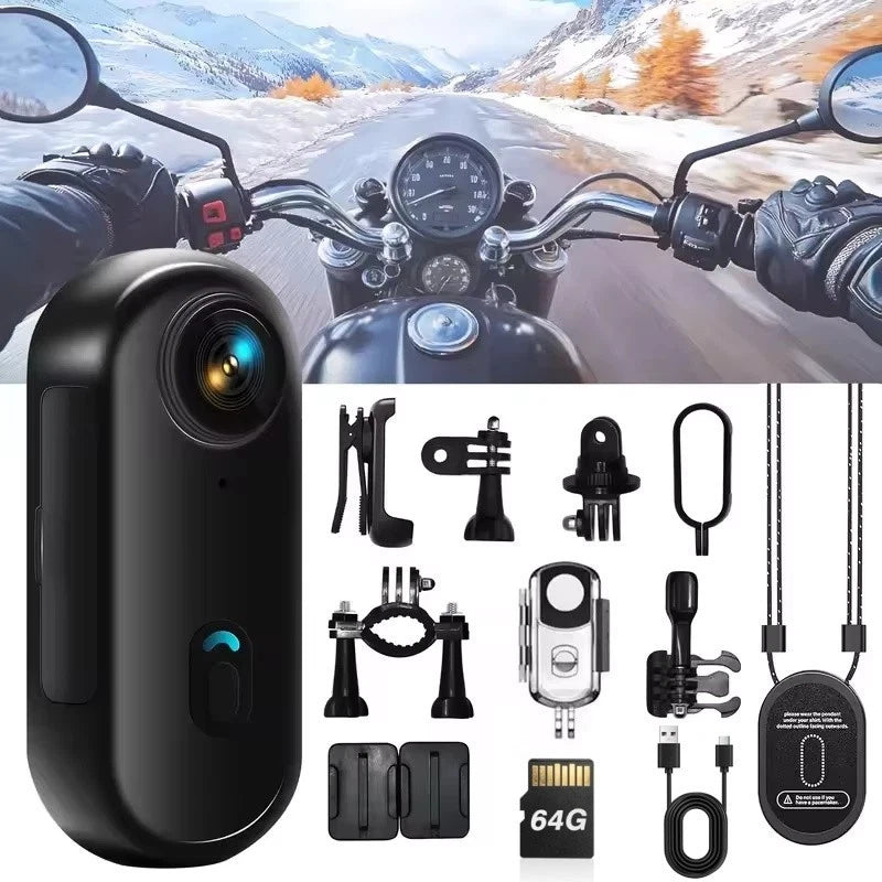 4K Mini WiFi Action Camera 64GB Thumb POV Portable Body Cam Wearable Video R