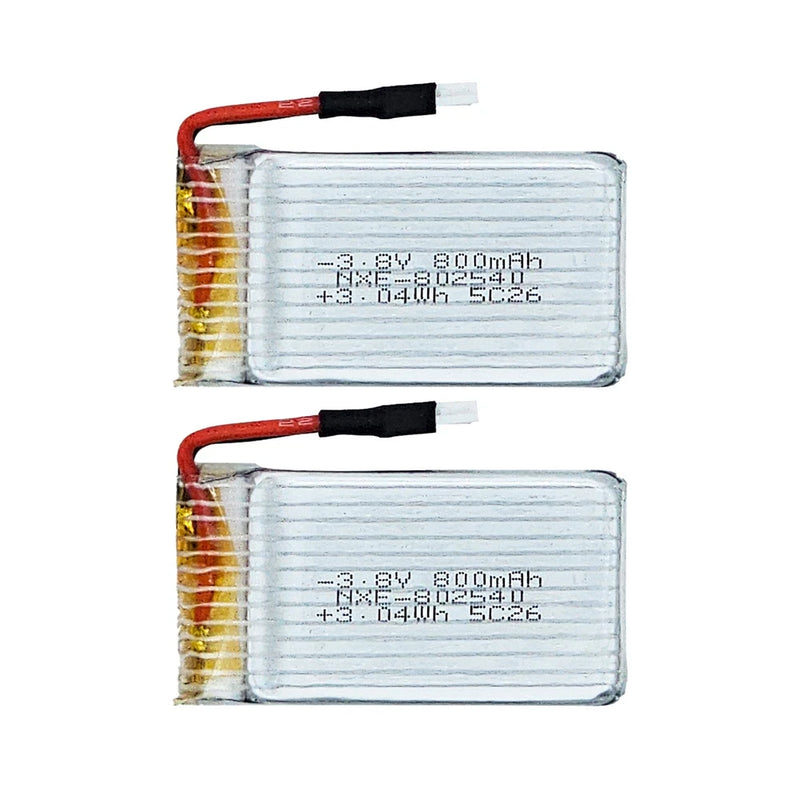 2Pcs 3.8V 800mAh Li-Po Battery,Compatible with WLtoys K170/K270 RC Helicopter