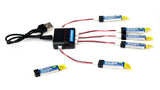 Combo 1x Charger and 6x 150mah 1s 3.7v 25c Lipo Battery E-Flite Sport Cub S