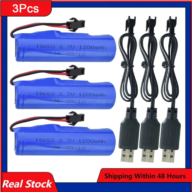 3.7V 1200mah Lipo Battery For DE45 DE68 DE45W DE42 RC Car 1:14 High Speed Cars