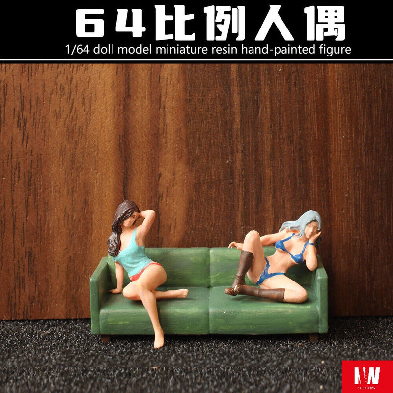 Diorama 1/64 Figure Model Girl Set City Street Parking Lot Scene Display Model