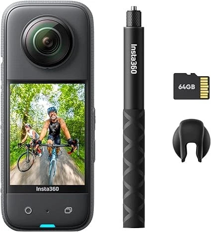 Insta360 X3 Waterproof Pocket Action Camera Black 64GB Premium Set New