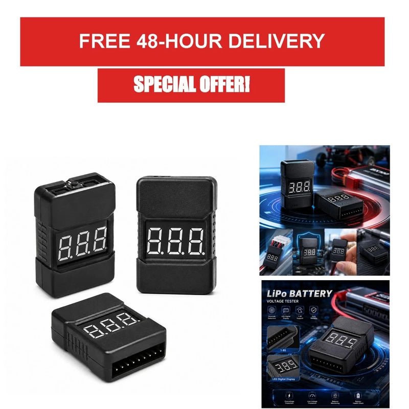3Pack LiPo Battery Checker 1-8S RC Voltage Tester with Alarm Battery