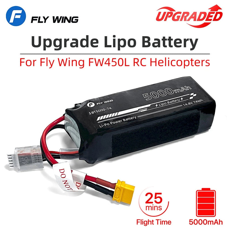 5000mAh 4S Lipo Battery ACE Tattu 14.8V 35C with XT60 Plug For FLY WING FW450L