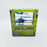 Mini infrared RC helicopter in blue camouflage with lights, in retail box