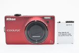Nikon Coolpix S6000 Red Compact Digital Camera Tested Excellent Condition