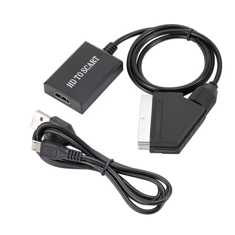 HDMI-compatible to Scart Cable Portable 720P/1080P Video Audio Adapter Converter
