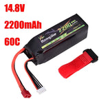 14.8V 2200mAh 60C 4S Lipo Battery Rechargeable For RC Racing Drone Car Model Battery