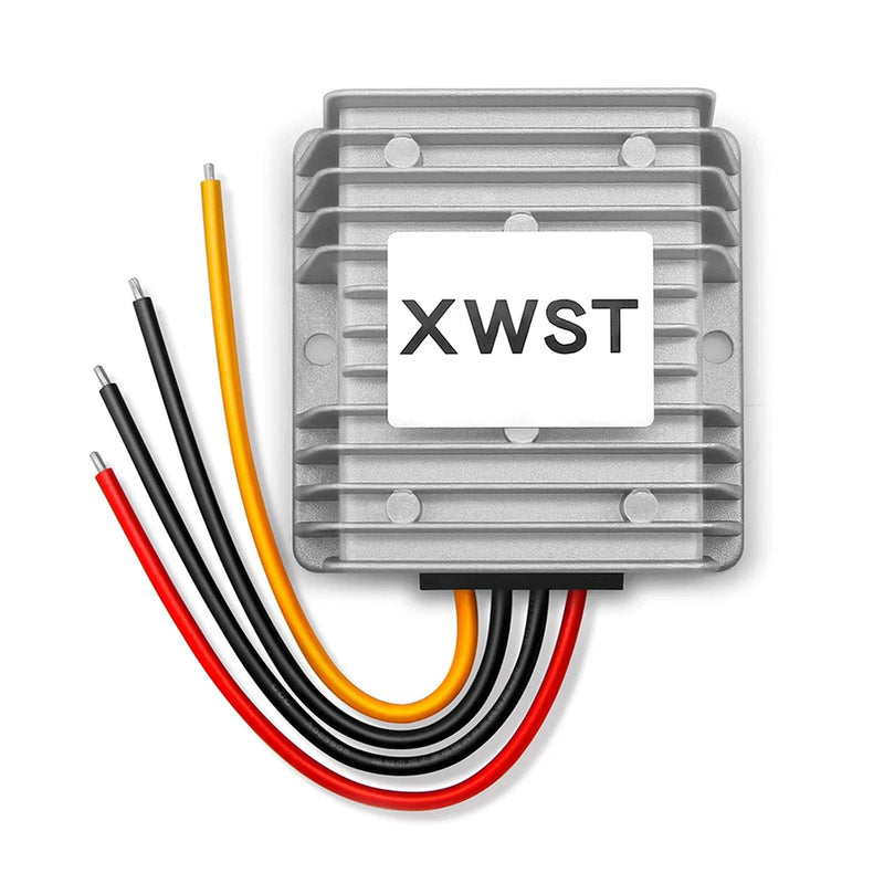 XWST step-up voltage regulator module with heatsink and three-wire connections