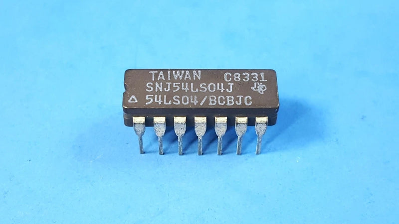 (2 PCs) IC Inverter, SNJ54LS04J, TI,  CDIP14, 6-Func, 1-Input