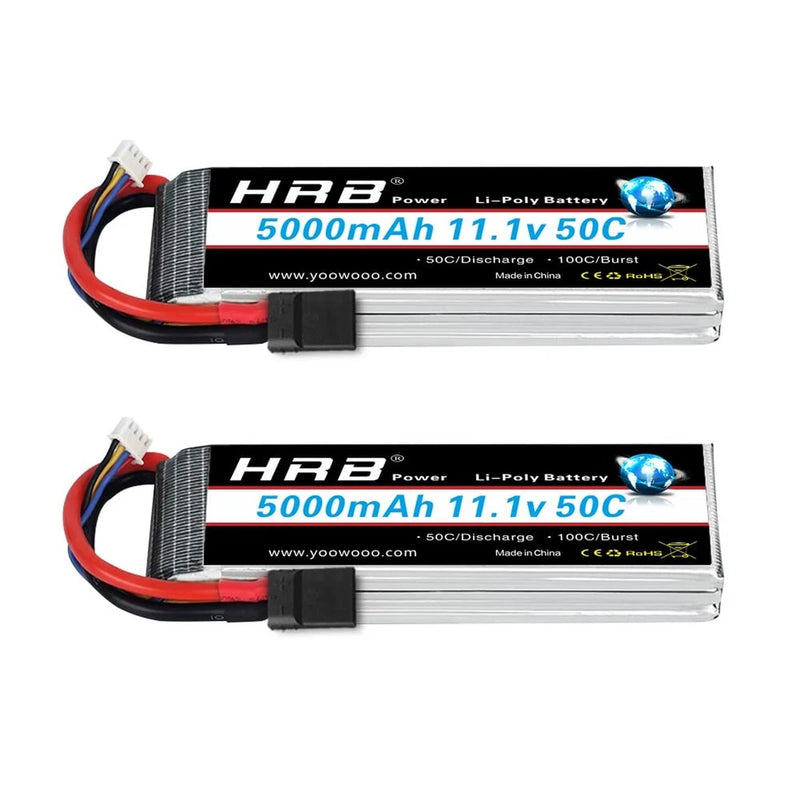 HRB 2PCS 3S 5000mAh Lipo Battery 11.1V 50C 100C RC Lipo Battery with TR Plug ...
