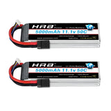 HRB 2PCS 3S 5000mAh Lipo Battery 11.1V 50C 100C RC Lipo Battery with TR Plug ...
