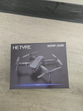 HETYRE drone product box with printed quadcopter and camera on retail packaging