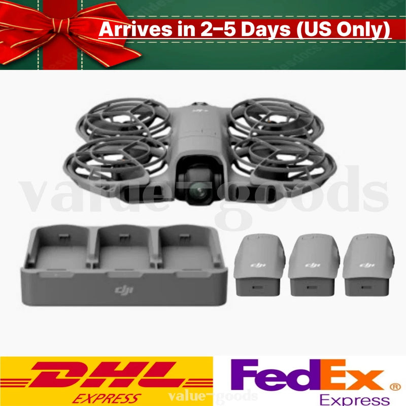 Drone charging stand with six batteries and folded propeller guards