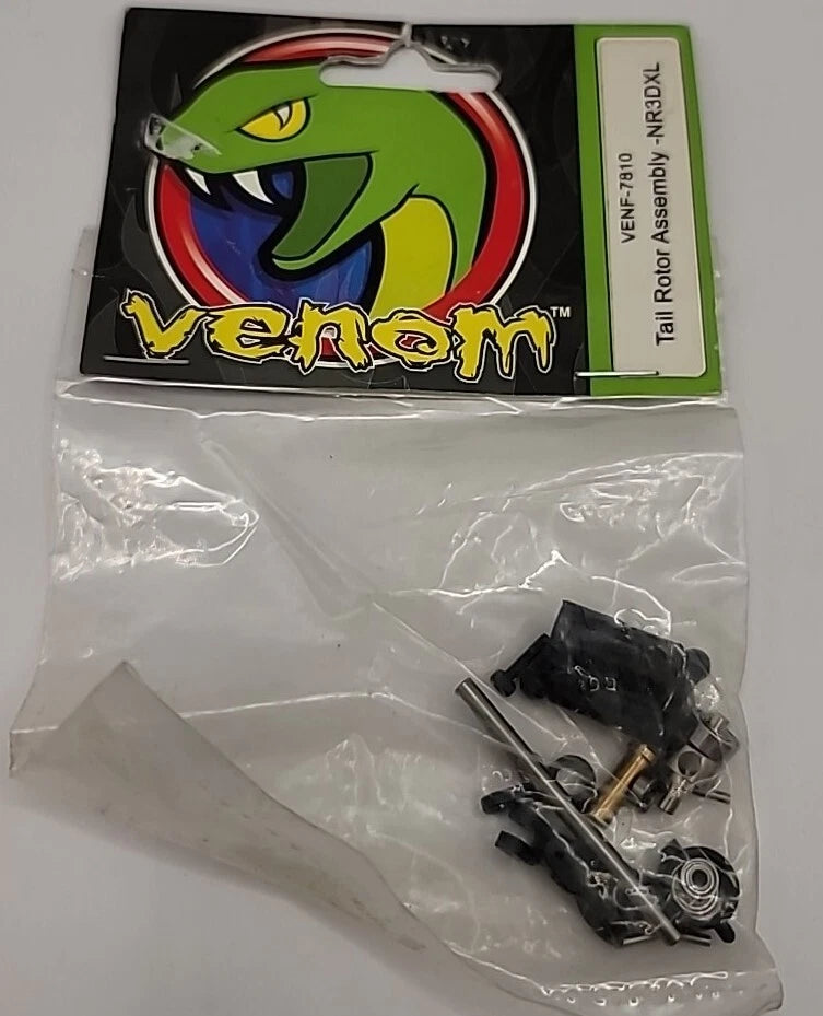 RC helicopter tail rotor assembly kit with black components in sealed bag