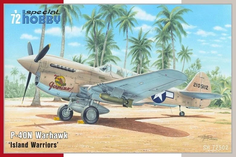 Special Hobby 1:72 P-40N Warhawk model aircraft with island warrior markings