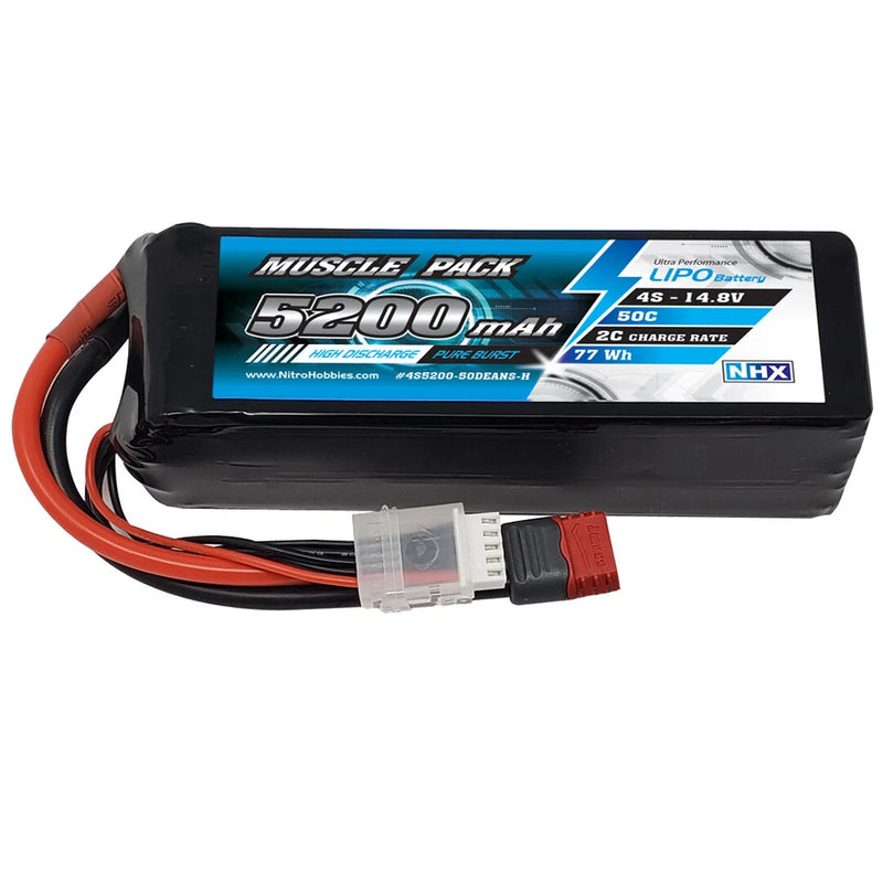 NHX Muscle Pack 4S 14.8V 5200mAh 50C Lipo Battery w/ DEANS Connector Battery
