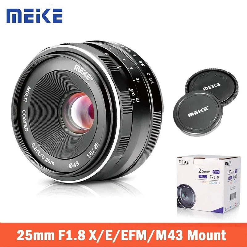 Meike 25mm F1.8 APS-C Manual Focus Prime Lens For Sony E/Canon EF-M/Fuji XF/M43