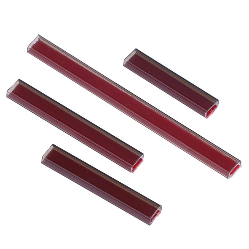 Set of four red motor wire protection tubes for quadcopter drone, rectangular