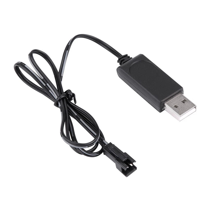 Upgraded RC 500mAh battery pack with black USB cable and connectors
