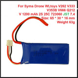 723060 7.4V 1200mAh 25C Lipo Battery For V262 V333 V353b V666 Q212 Rc Quadcopter