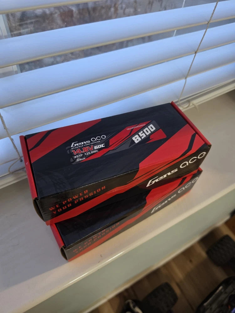 Gens Ace 14.8V 60C 4S 8500mAh Lipo Battery Pack XT60 2 PACK Battery