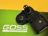 Manifold air pressure sensor with black plastic housing and electrical connector