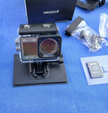 TRIACLE 4K Action Camera Dual Screen Waterproof WiFi + Mounts & Case