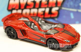 Hot Wheels Lamborghini Aventador J chase die-cast sports car, orange with black wheels