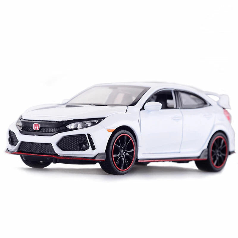 1:32 Honda Civic Type R Model Car Diecast Toy Cars Toys for Boys Kids White