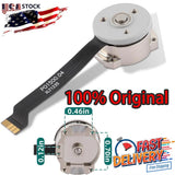 Drone yaw gimbal motor with ribbon cable, silver circular housing