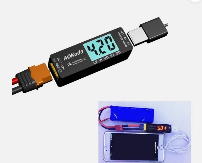 Rc Car Lipo Battery to 3.0 USB Converter For Charging Phone Charger adaptor Converter