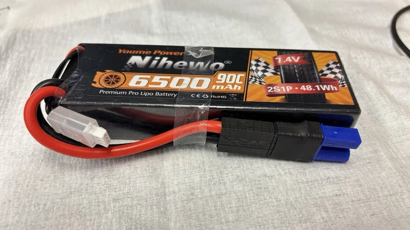 Youme Power Nihewo 2S1P 48.1Wh  Battery 7.4V 6500mAh, 90C, Car/Truck Vehicles Battery