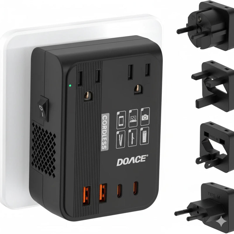 DOACE 350W Voltage Converter 220V to 110V - Travel Power Adapter with USB Chargi