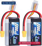 Zeee 3S Lipo Battery 2200mAh 11.1V 50C Shorty Pack Battery with XT60 Plug for RC
