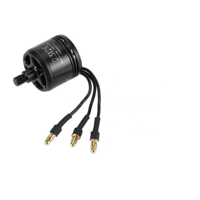 DJI E305 2312E brushless motor with three-pin wire leads, black cylindrical housing