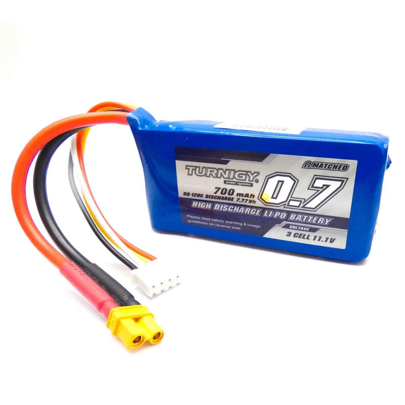 Turnigy 700mAh 3S LiPo Battery Pack 11.1V 60C 120C XT30 Connector Plug