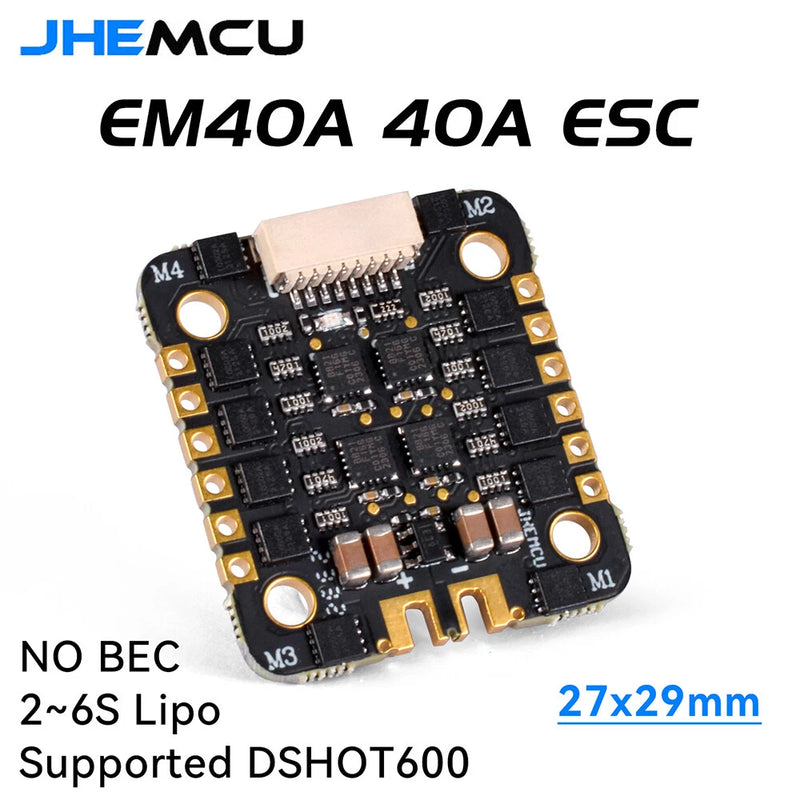 JHEMCU EM40A 40A 4-in-1 brushless ESC PCB for RC FPV drone, black board