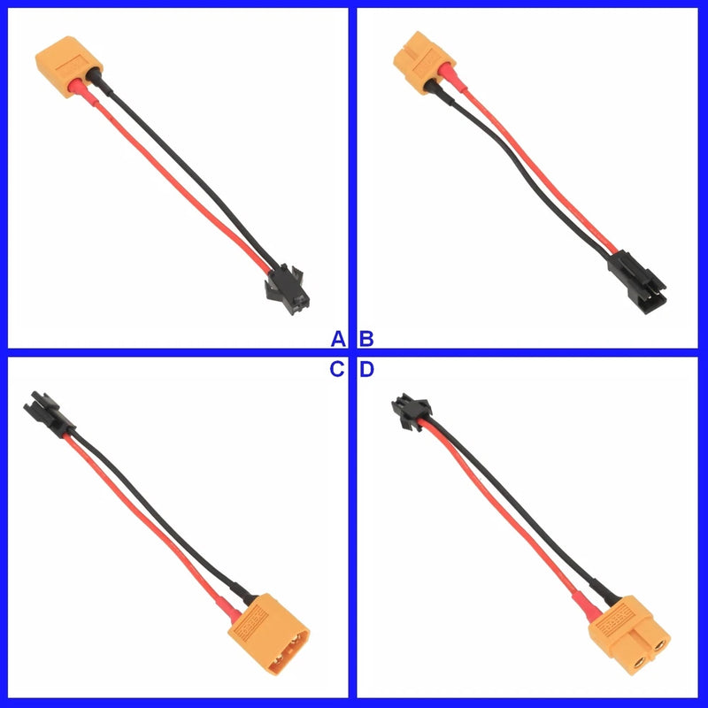 XT60 to SM 2P 20AWG 4inchs Cable Adapter For RC LiPo NiMH Battery FPV Truck UAV