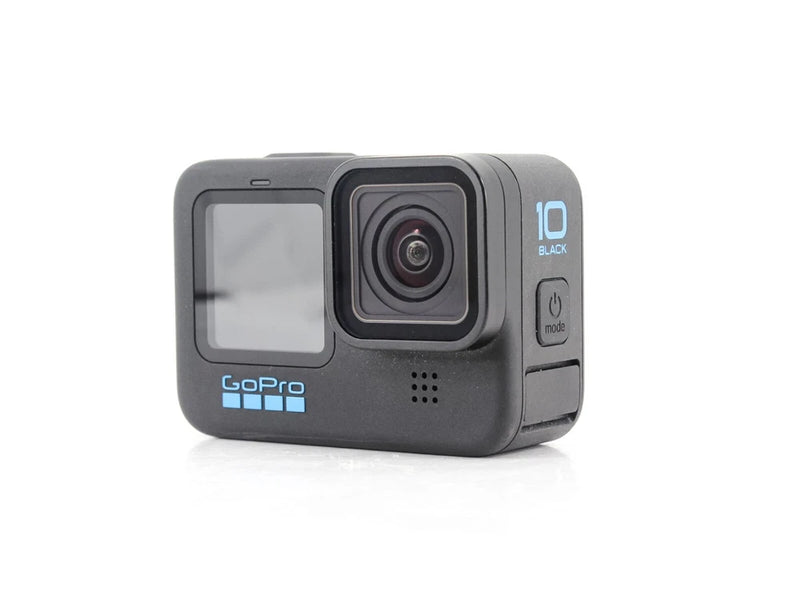 GoPro HERO10 Black action camera, front lens and touchscreen, dark gray body