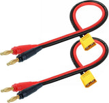 XT30 Connector Adapter Plug, XT30 Male Plug to 4mm Banana Male Connector with 16 Battery