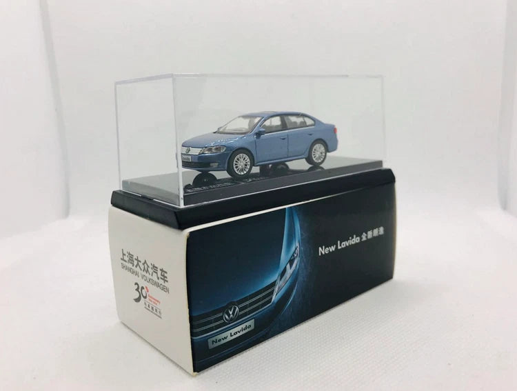 1/64 scale blue Volkswagen Lavida alloy model car in display box