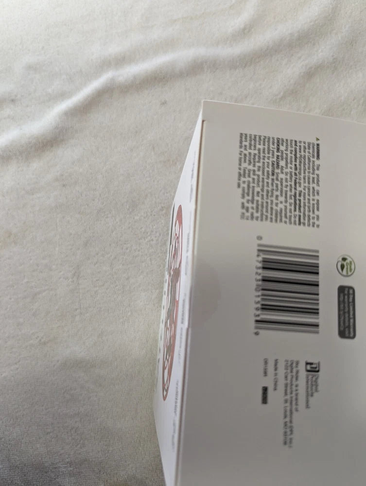 Drone product box side with barcode label and printed specifications