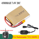 20C 4500mah 7.4V 2S Lipo Battery XT30 plug for Radiomaster TX12 MARK II RC Battery