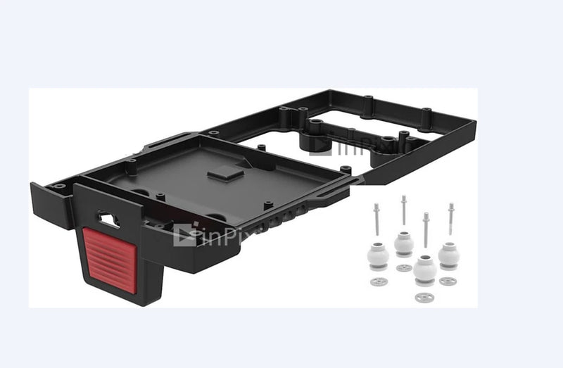 Parrot Bebop 2 drone lower body frame with red damper panel, screws and dampers