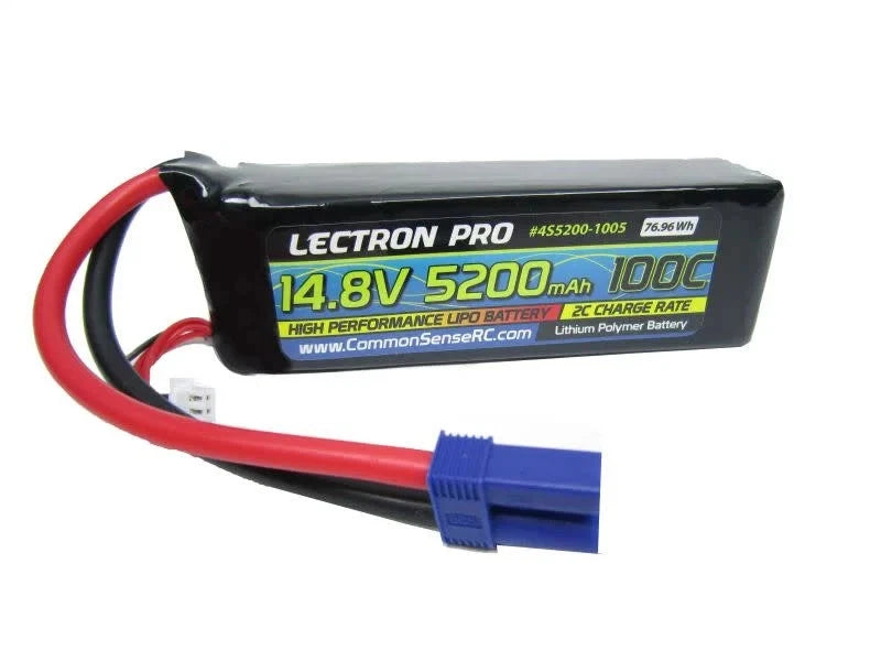 LECTRON PRO 4S LIPO 14.8 V 5200 MAH 100C BATTERY: EC5 Battery