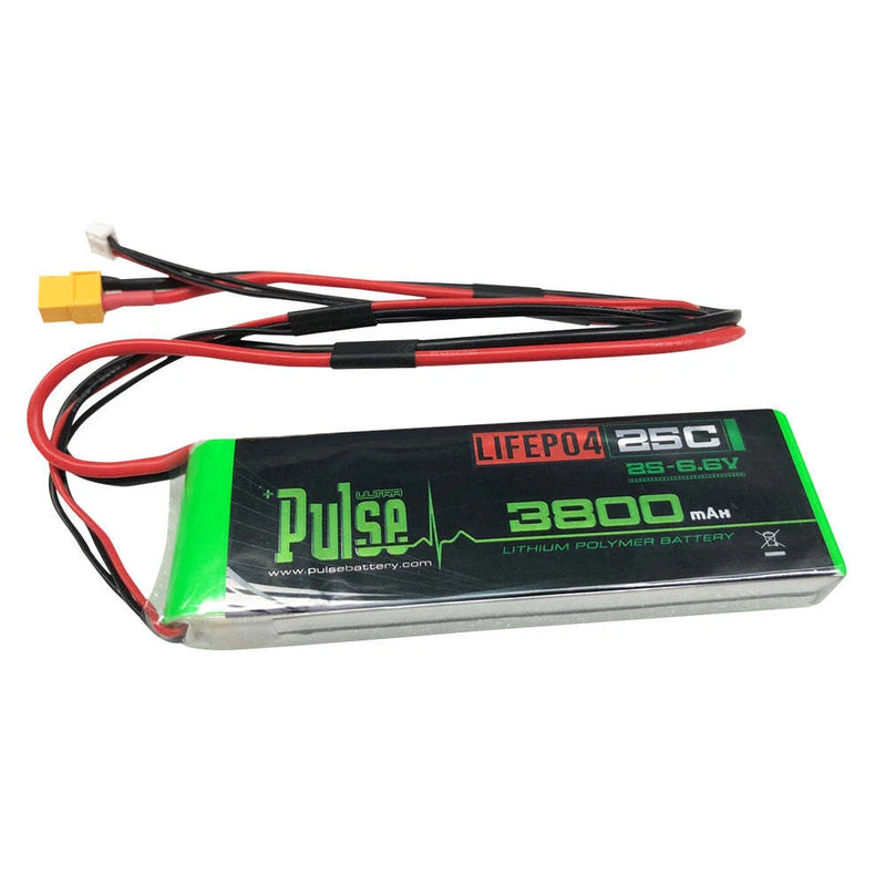 Pulse 3800mah 2S 6.6V 25C Receiver LiFePO4 Battery - XT60 Connector - RC TX&RX B Battery