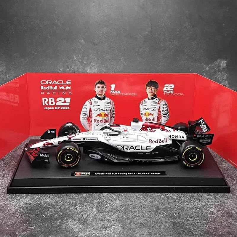1/18 BBURAGO Red blull F1 RB21 Japan Station Verstappen #1 Diecast Model Car